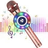 FISHOAKY Microfono Bambini, 4 in 1 Wireless Microfono Karaoke Bluetooth con LED Lampada Flash, Portatile Karaoke Player con Altoparlante per ...