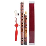Flauto di bambù, strumento cinese professionale squisita chiave G portatile da 19 pollici tradizionale con scatola di immagazzinaggio per prestazioni ...