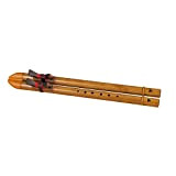 Flauto indiano doppio in tono A in PVC con animale totem doppio tradizionale, flauto indiano origine in America musica suono ...