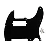 FLEOR 3-Ply 8 Holes Scratch Front Plate Tele MINI Humbucker Pickguard for Telecaster Style Guitar Replacement,Black/White/Black,Mounted Screw