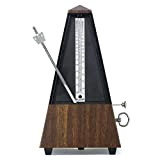 FLEOR - Metronomo meccanico a piramide in legno di teak, ideale per l'utilizzo con tastiere per pianoforte, chitarra, violino tamburo ...