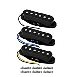 FLEOR Pickup per chitarra elettrica Set-Neck/Middle/Bridge Alnico 5 Pickup single coil adatti per parti di chitarra stile Stratocaster, nero