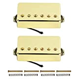 FLEOR Set di pickup al manico/ponte Pickup per chitarra Alnico 5 Humbucker per sostituzione chitarra stile Les Paul, oro
