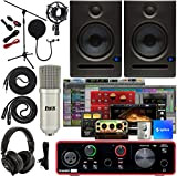 Focusrite Scarlett Solo 2x2 USB Audio Interface Full Studio Bundle con Creative Music Produzione Software Kit e Eris E5 Pair ...