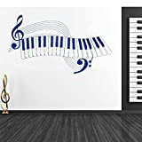 Foglio di Note fluttuante sui Tasti del Pianoforte Adesivo da Parete Musicale Amante della Musica per la Decorazione della casa ...