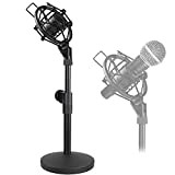 Frgyee - Supporto per microfono da tavolo regolabile con supporto per microfono cardioide Shure SM58-LC SM57-LC
