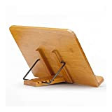 FSFF Leggio Portatile Pieghevole in bambù da Tavolo Leggio per Lettura, Supporto per Laptop Robusto Supporto da Lettura Regolabile Stabile ...