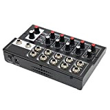 Fuwe Mixer di Stereo, Mixer Stereo a 10 canali 100-240 V in Metallo con 2 manopole del Volume Principale per ...