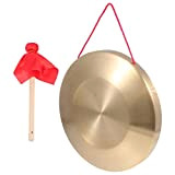 Generic Gong con bacchetta da 22 cm Tam Tam Gong tradizionale cinese strumento di percussione, in rame decorativo, per casa, ...