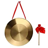 Generic Gong con mazzetto, 32 cm Tam Tam Gong Tradizionale Strumento a Percussione Cinese, Rame Decorativo Chau Gong per Casa ...