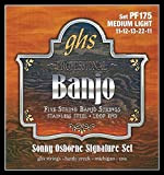 GHS Strings"SONNY OSBORNE SIGNATURE - PF175-5-STRING BANJO" Corde per Banjo - Stainless Steel - Loop End - Medium Light: 11-12-13-22-11