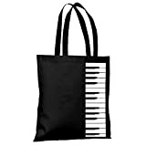 GOOGIT Borsa Musica Pianoforte 100% Tela di Cotone Scuola Shopper Viaggi (Canvas bag)