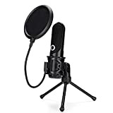 Goshyda Microfono, Tosing A3 Wireless Automatic Noise Shielding Microfono dal Vivo Set di Microfoni Wireless con Telecomando e Treppiede per ...