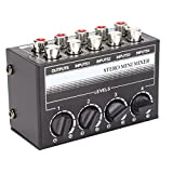 GOWENIC CX400 Mixer Stereo Passivo per Segnale Audio, Mixer a 4 Canali Mixer Audio Portatile per Strumenti di Mixing, Lettori ...