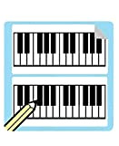 Grande piano/Keyboard diagramma adesivi (Pieni tasti del pianoforte nero.(Disponibile anche con vuote tasti di un pianoforte nero. Confezione da 50) ...
