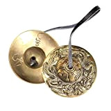 Gujugm Campana tibetana Tingsha da meditazione in puro rame fatto a mano, per yoga e meditazione, campanello con cinghie, per ...