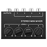 Hacbop Cx400 - Mixer passivo stereo RCA a 4 canali, piccolo mixer stereo per studio e live