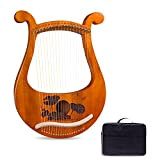 Hand Made Lap Harp, Lyre Harp 16 Metal String Ancient Greece Style Lyra Harp with Tuning Wrench and Instruction Guide ...
