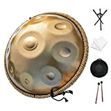 Handpan drum instrument, AS TEMAN handpan in D Minor 9 Notes 22 inches Steel Hand Drum with Soft Hand Pan ...