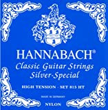 Hannabach 652537 Set Corde per Chitarra Classica Serie 815, Tensione Alta, Argentato, 6 pezzi