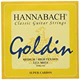 Hannabach Corde per chitarra classica, Serie 725 Tensione medio/alto Goldin - corde singole E1/Mi1