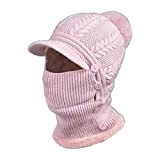 HANXIULIN Berretto invernale da donna, caldo, set di sciarpe, berretto e maschera protettiva, in due pezzi, per esterni, berretto da ...