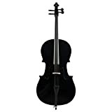 HBIAO Cello Premier Novice Cello Outfit in Legno massello - Misura 4/4,Nero