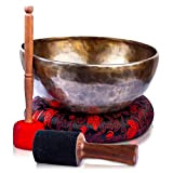 Himalayan Bazaar Grande set di ciotole tibetane - 22,9 cm Master Healing Grade per bagno sonoro Chakra 7 metallo meditazione ...