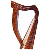 House of Highland 77 - Arpa irlandese a 12 corde, in legno di sheesham, arpa celtica in legno di palissandro, ...