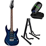 IBANEZ GRX70QA Gio RX chitarra elettrica a corde con anteriore fila Tuner e supporto Transparent Blue Burst