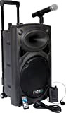 Ibiza PORT12VHF-BT Altoparlante portatile 12"/700W MAX con 2 microfoni (VHF), telecomando e copertura protettiva - Bluetooth, USB, SD - autonomia ...