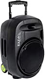 Ibiza PORT12VHF-MKII - Sistema audio portatile stand-alone 12 "/ 30cm con 2 microfoni vhf, USB-MP3, VOX e Bluetooth, 700W, Nero