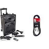 Ibiza Port8Vhf-Bt-Wh Impianto Audio Portatile Cassa Attiva (400 Watt, Ingressi USB SD Mp3, 2 Microfoni, Batteria Integrata), Nero, Subwoofer 8 ...
