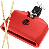 Idsworld Jam Drum Block Latin Percussion Red Plastic Musical Instrument Regolabile Staffa di montaggio con A5 Maple Drum Sticks Set