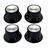 IKN 2 Tone 2 Manopole del volume Set Top Hat Bell Plastic Guitar Tone Manopole di controllo della velocità del ...