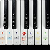 Imelod Adesivi per tastiera o pianoforte 49/61/76/88 Key, piano e tastiera Music Note, set completo di adesivi per tasti bianchi ...