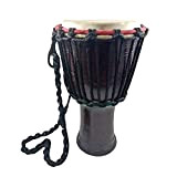 India Meets India Djembe, Jambe or Jambo Drum 9 inch Dia 16 inch Height I Natural Coloured Handicraft with Carry ...