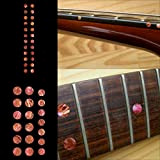 Inlay Sticker - Pennarelli per chitarra e basso, set di puntini personalizzati, colore: rosso abalone