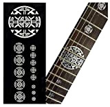 Inlay Sticker - Set di marcatori per chitarra con emblema per 12° tasto, croce celtica, colore: Metallico