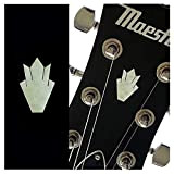 Inlaystickers per paletta per chitarra - corona chiusa (2 pezzi) - bianco perla H-109CC-WT-SET