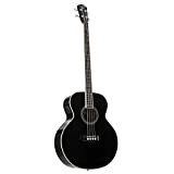 J & D ABG-1 4-String Acoustic Bass Guitar, Black - 4 corde