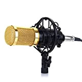 JJZXD Kit Microfono condensatore Professionale: Microfono per Computer + Supporto Shock + Tappo in Schiuma + Cavo Come Microfono