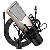 JJZXD Telefono Cellulare Conferenza vocale Video Microfono Anchor Recording K Song Microfono a condensatore con Supporto Antiurto