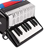 KACA Mugig - Fisarmonica per pianoforte, fisarmonica con 8 pulsanti per basso, include tracolla regolabile, valvola d'aria, strumento per bambini ...