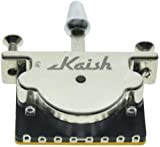 KAISH Interruttore a leva per pickup per chitarra a 5 vie, resistente, per tele Strat con punta cromata in plastica