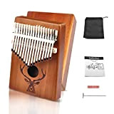 Kalimba - Pianoforte a 17 tasti per pollice, con martello per accordatura, borsa per pianoforte, istruzioni per bambini, principianti, adulti, ...