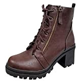 KAMEIMEI Western - Stivaletti vintage alla moda, eleganti, stile retrò, alla moda, chunky Boots Ankle Up Short for Women Heel ...
