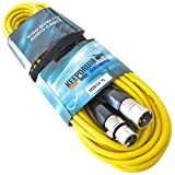 Keepdrum MC 001 x x YW cavo per microfono xlr 6 m giallo + Velcro Flash cavo di collegamento