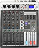 KEMNGO Mixer Audio Serie ADM-GBR6 Phantom Power Repaeat Effect Funzione USB Bluetooth Karaoke Console DJ Mixer Audio 99DSP 6 canali ...