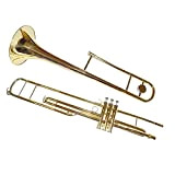 KESHUO Trombone Standard Trombone in SIB Pistone Laccato con Custodia Bocchino Trombone in Ottone Strumenti Musicali
